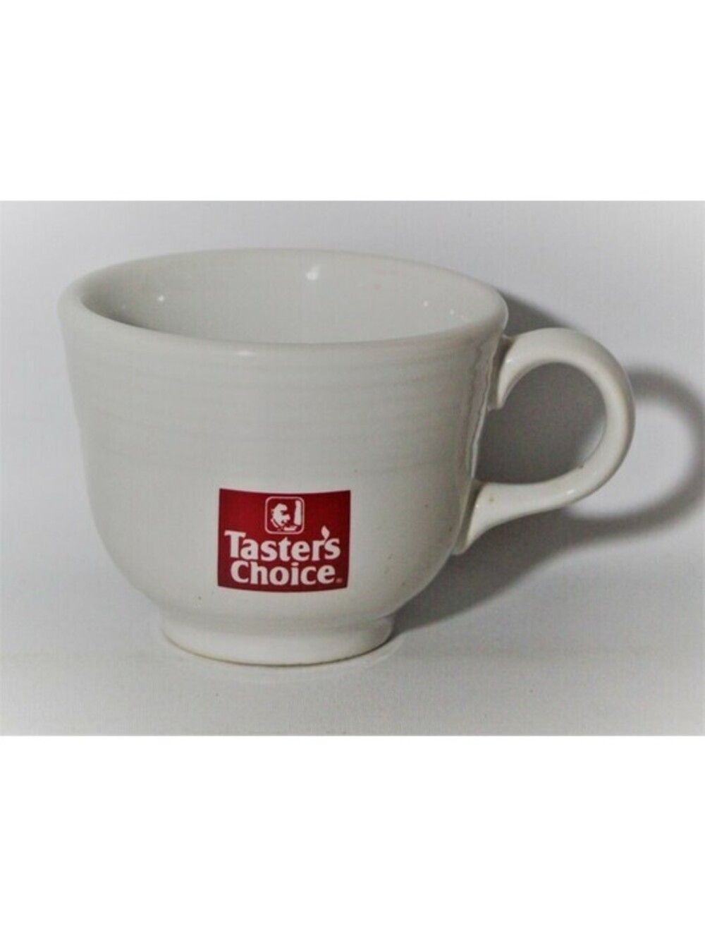 FIESTA Taster's Choice Coffee Cup*White w/Red Logo*Homer Laughlin*Tasters